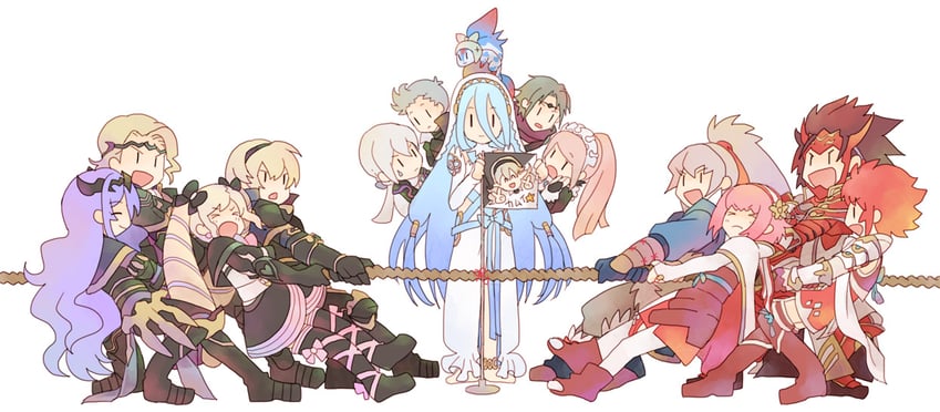 female corrin, camilla, azura, elise, takumi, and 9 more (fire emblem and 1 more) drawn by rusuban