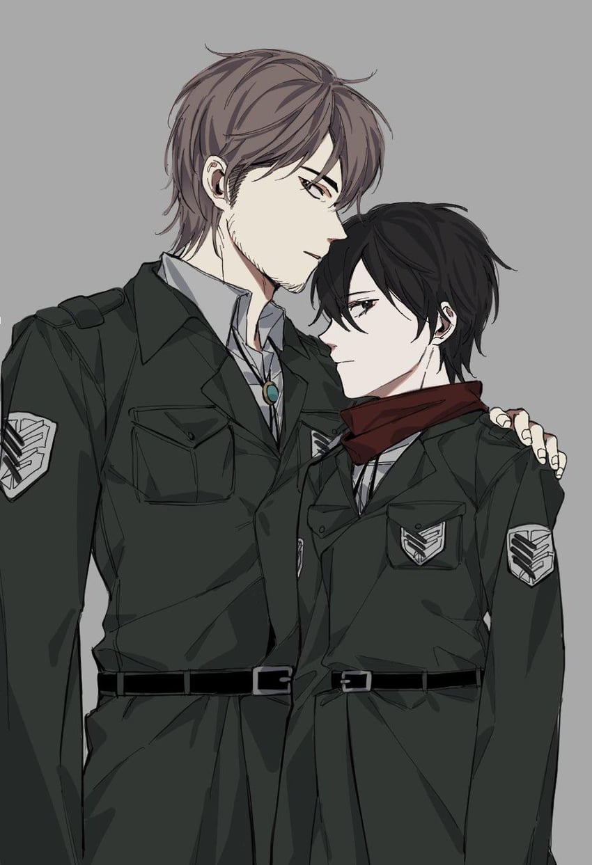 mikasa ackerman and jean kirstein (shingeki no kyojin) drawn by hd158