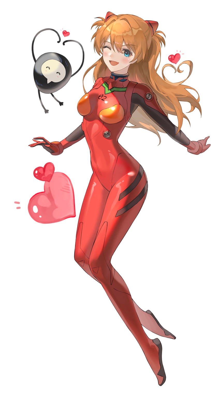 souryuu asuka langley and sachiel (neon genesis evangelion) drawn by berryberi0_0