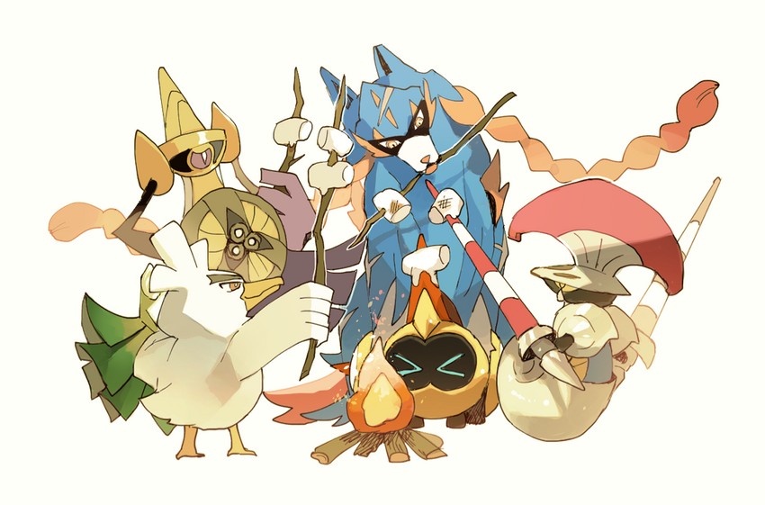 aegislash, sirfetch'd, zacian, escavalier, and falinks (pokemon) drawn by newo_(shinra-p)