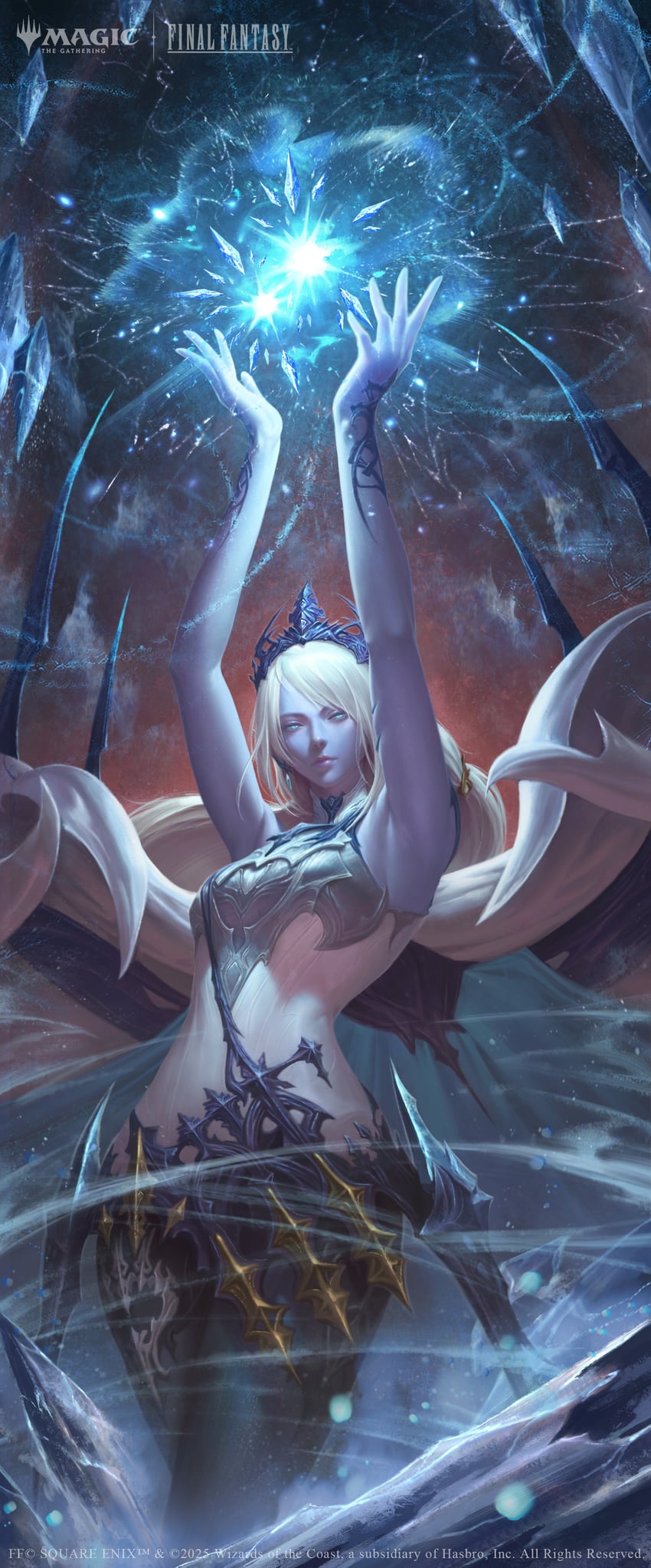 jill warrick and shiva (final fantasy and 2 more) drawn by arif_wijaya
