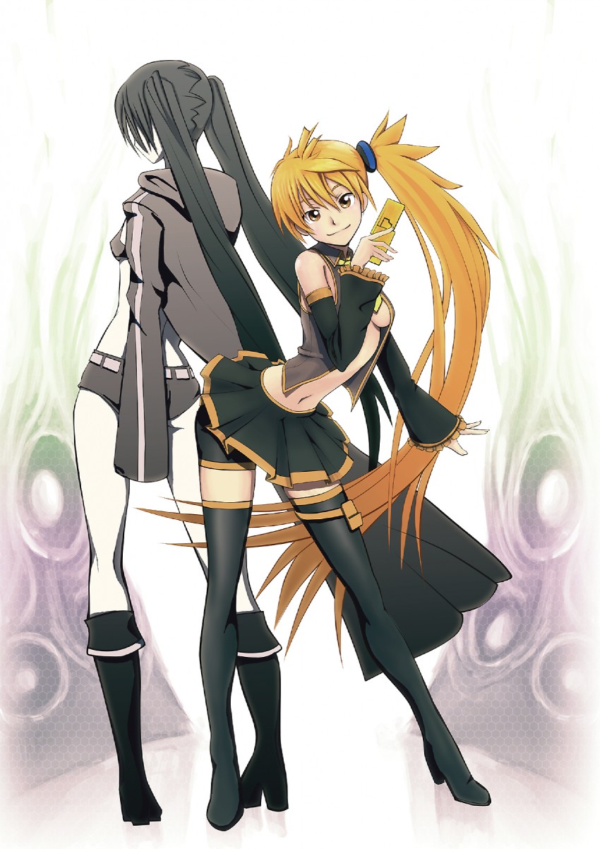 black rock shooter and akita neru (vocaloid and 1 more) drawn by motsu_rebaa