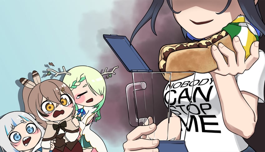 gawr gura, ouro kronii, nanashi mumei, and ceres fauna (hololive and 1 more) drawn by appleblossomtea
