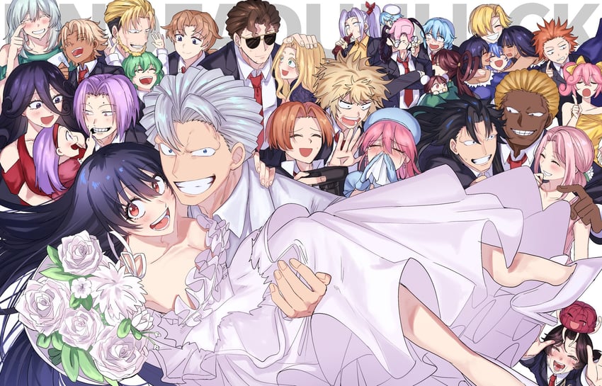 izumo fuuko, andy, shen, latla mirah, gina, and 20 more (undead unluck) drawn by af_suki113