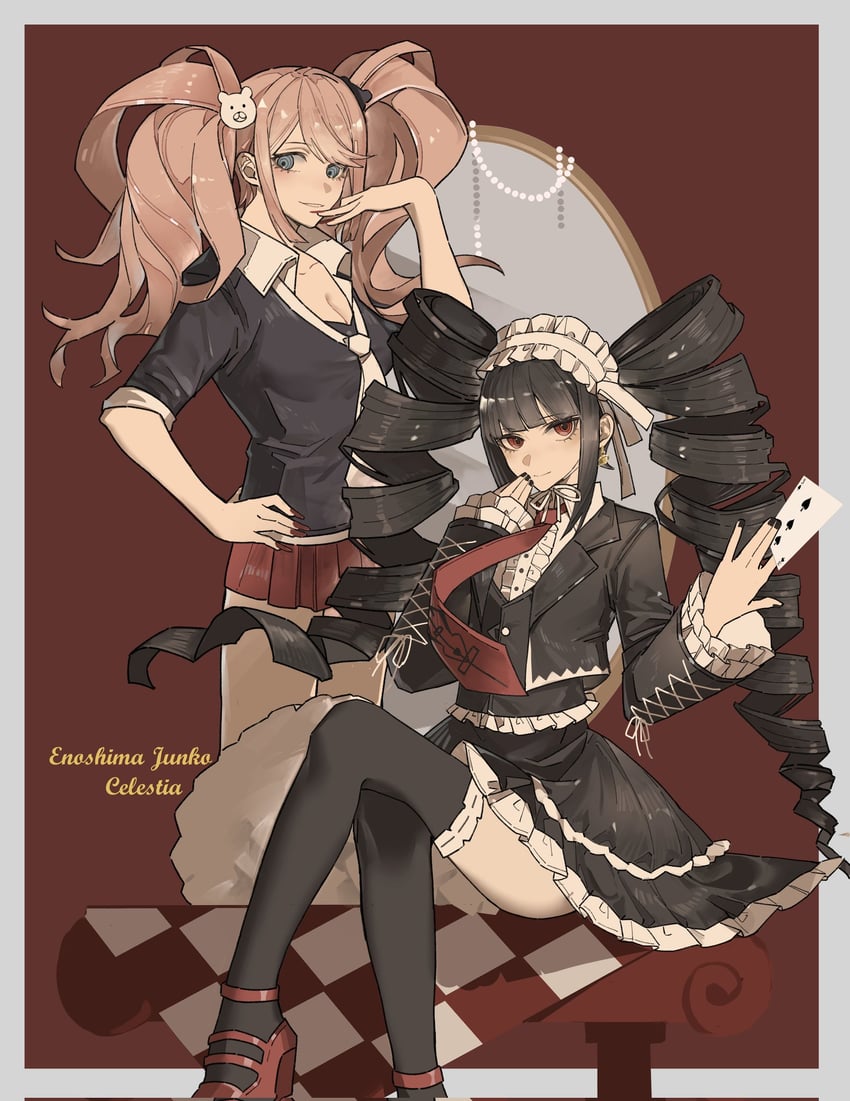 enoshima junko and celestia ludenberg (danganronpa and 1 more) drawn by chouti_ttt