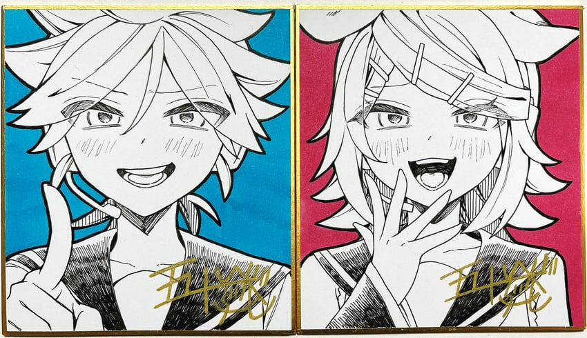 kagamine rin and kagamine len (vocaloid) drawn by igarashi_(morimorienoki)