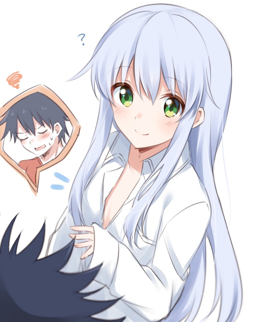 kamijou touma and index (toaru majutsu no index) drawn by nemu_mohu