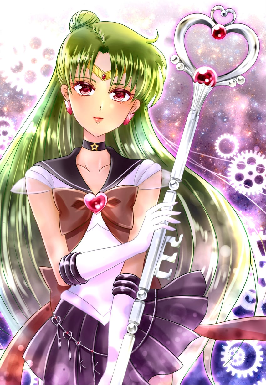 meiou setsuna, sailor pluto, and super sailor pluto (bishoujo senshi sailor moon) drawn by shiiba_itsuki