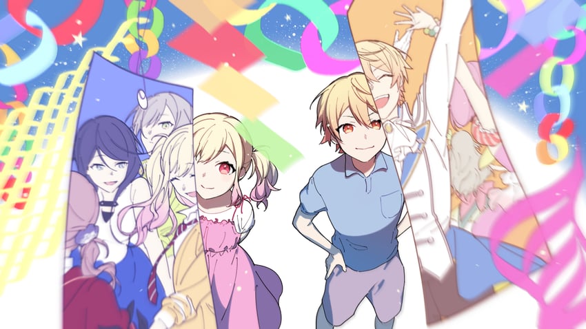 ootori emu, tenma tsukasa, kusanagi nene, kamishiro rui, tenma saki, and 3 more (project sekai) drawn by ovexxxxx