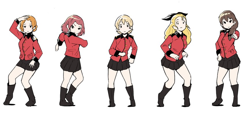 darjeeling, orange pekoe, rosehip, assam, and rukuriri (girls und panzer and 1 more) drawn by nexas