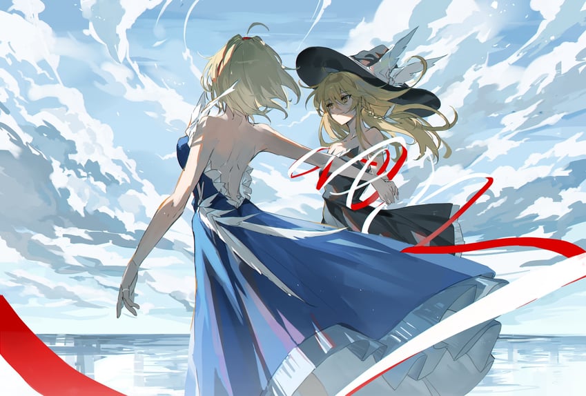 kirisame marisa and alice margatroid (touhou) drawn by meng_ziya