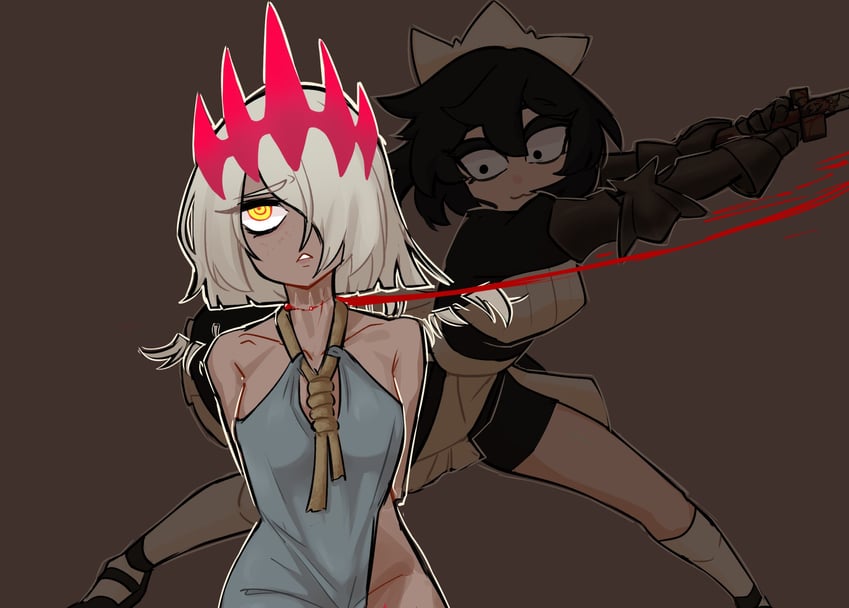 solaria and executioner maid (original) drawn by centurii-chan