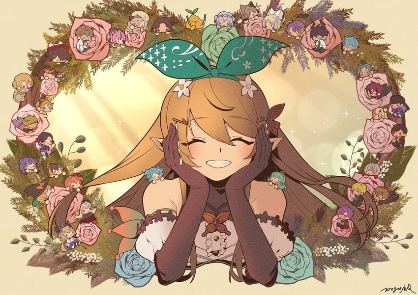 elira pendora, selen tatsuki, pomu rainpuff, enna alouette, finana ryugu, and 30 more (nijisanji and 1 more) drawn by pogatyb