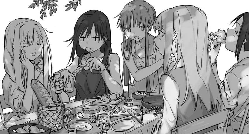 mizunashi akari, alice carroll, aika granzchesta, alicia florence, and akira ferrari (aria) drawn by suiso_(owp)