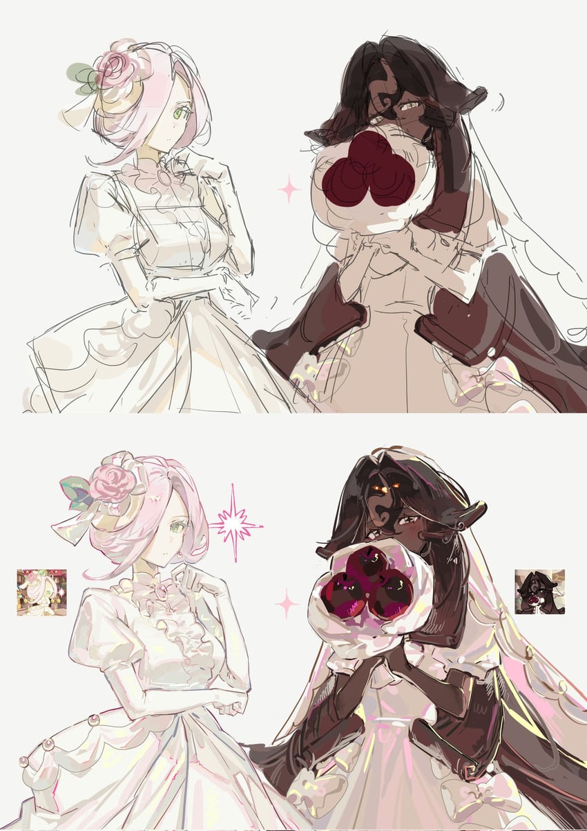 black forest cookie and wedding cake cookie (cookie run and 1 more) drawn by f4d1a6