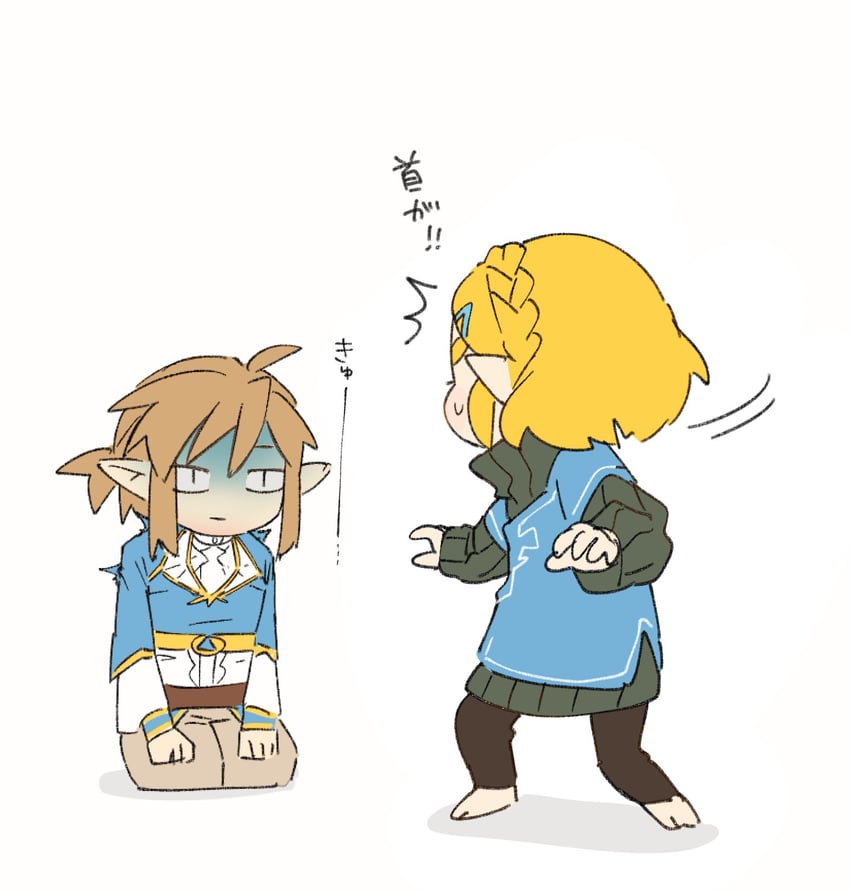 link and princess zelda (the legend of zelda and 1 more) drawn by koi_(nisikicoi)