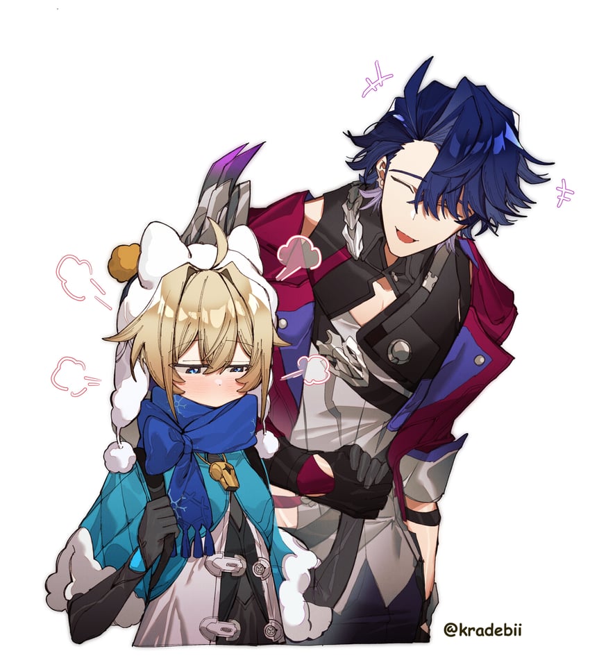 sampo koski and lynx landau (honkai and 1 more) drawn by kradebii