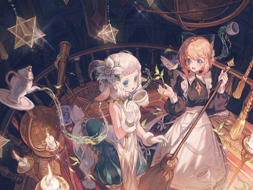 rosaline and nemora (afk and 1 more) drawn by maccha_(mochancc)