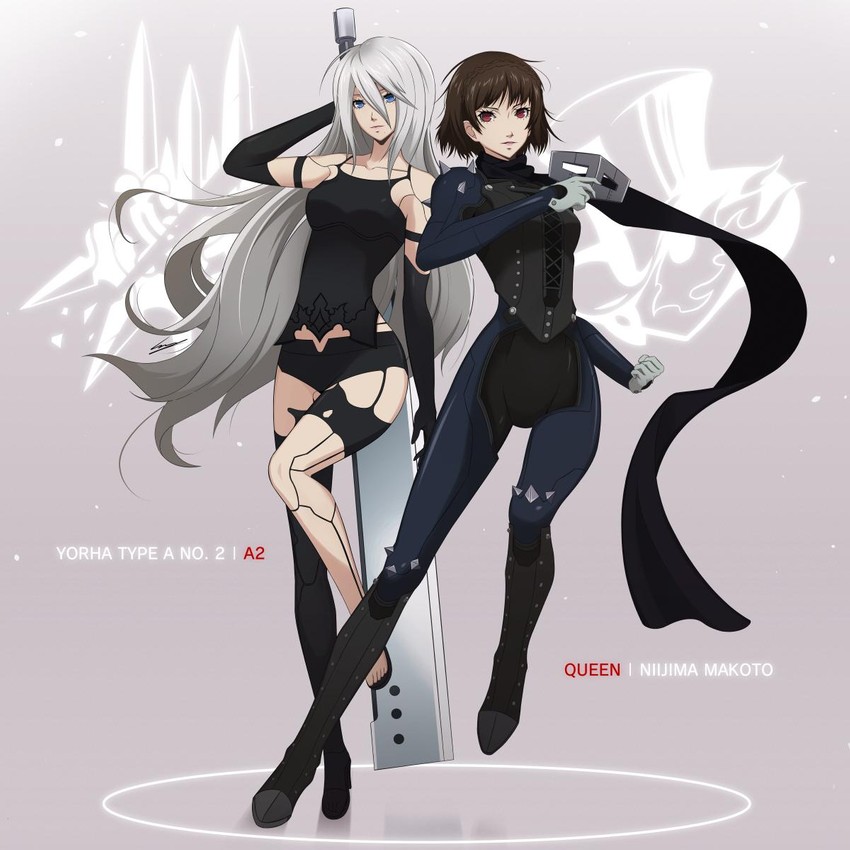 niijima makoto, a2, queen, and cherami leigh (persona and 3 more) drawn by cheryl_anne