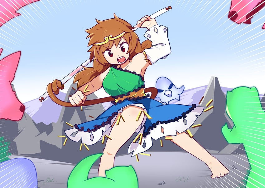 son biten, otter spirit, wolf spirit, and eagle spirit (touhou) drawn by kanisawa_yuuki