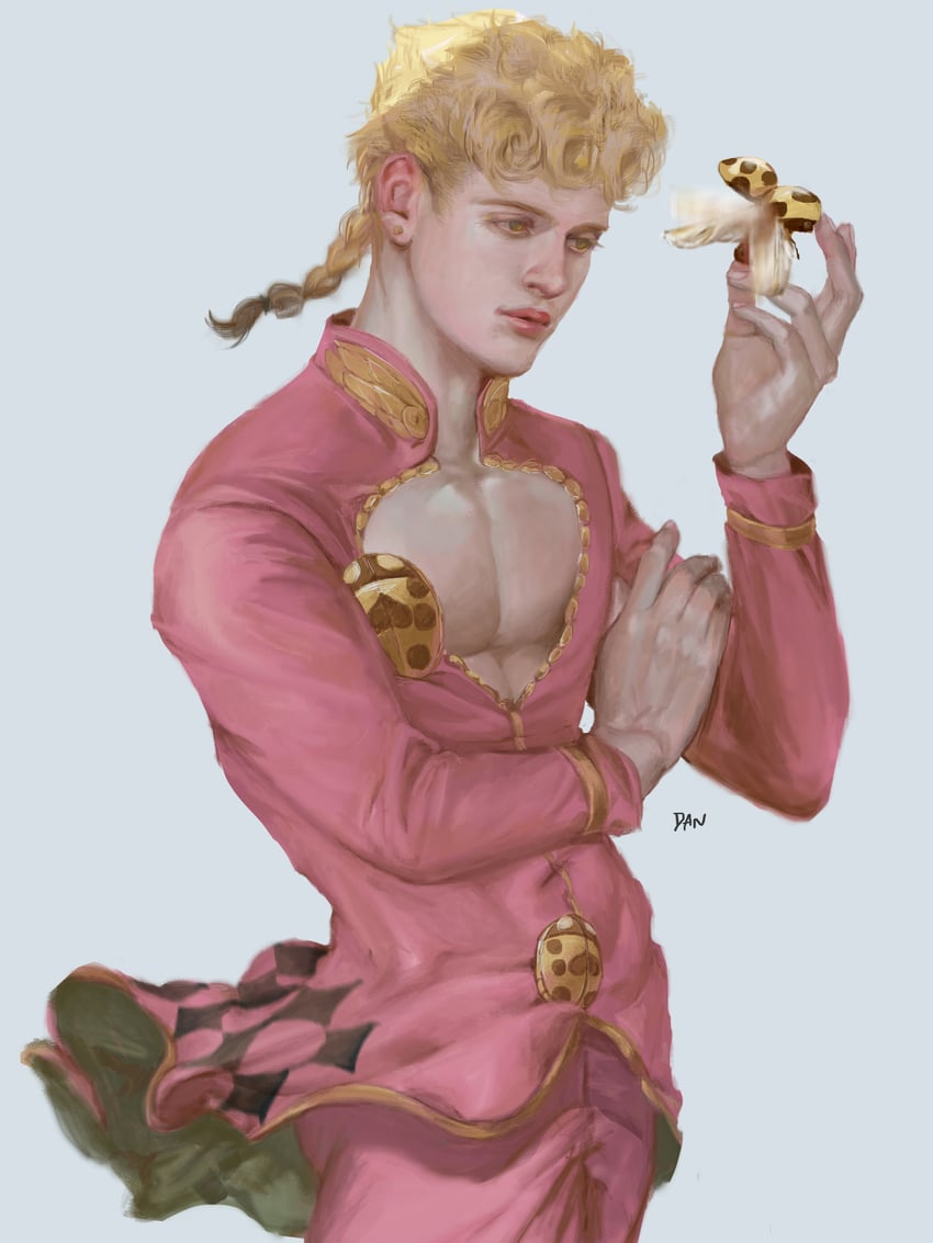 giorno giovanna (jojo no kimyou na bouken and 1 more) drawn by danart14020