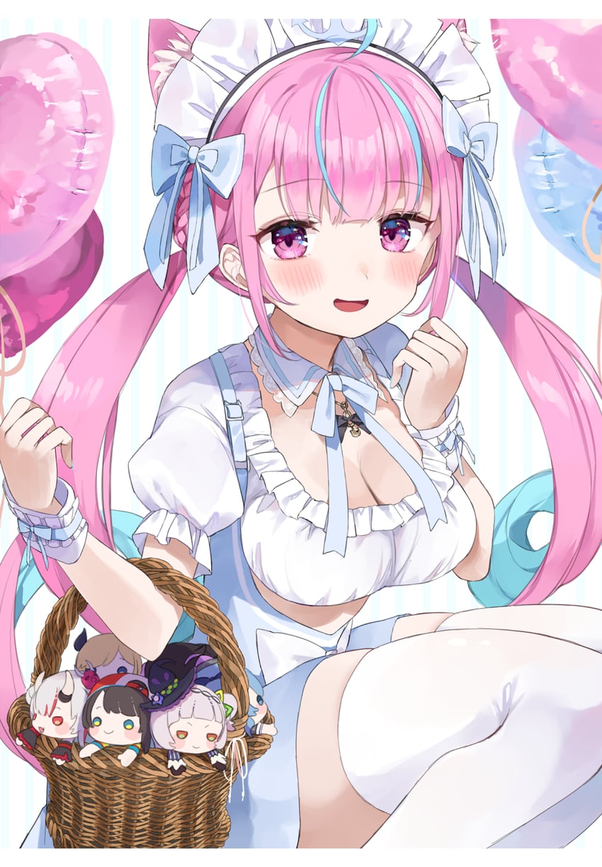 hoshimachi suisei, minato aqua, oozora subaru, murasaki shion, nakiri ayame, and 1 more (hololive) drawn by tatsuyoshi_(zawahomura)