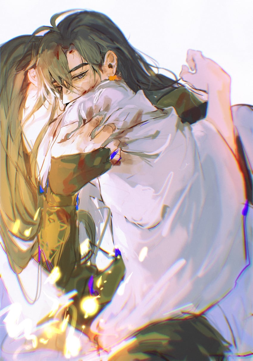 chu wanning and mo ran (erha he ta de bai mao shizun) drawn by aeferjam