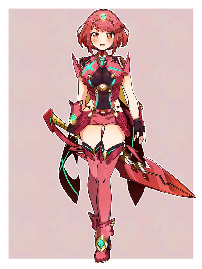 pyra and mythra (xenoblade chronicles and 1 more) drawn by bafarin