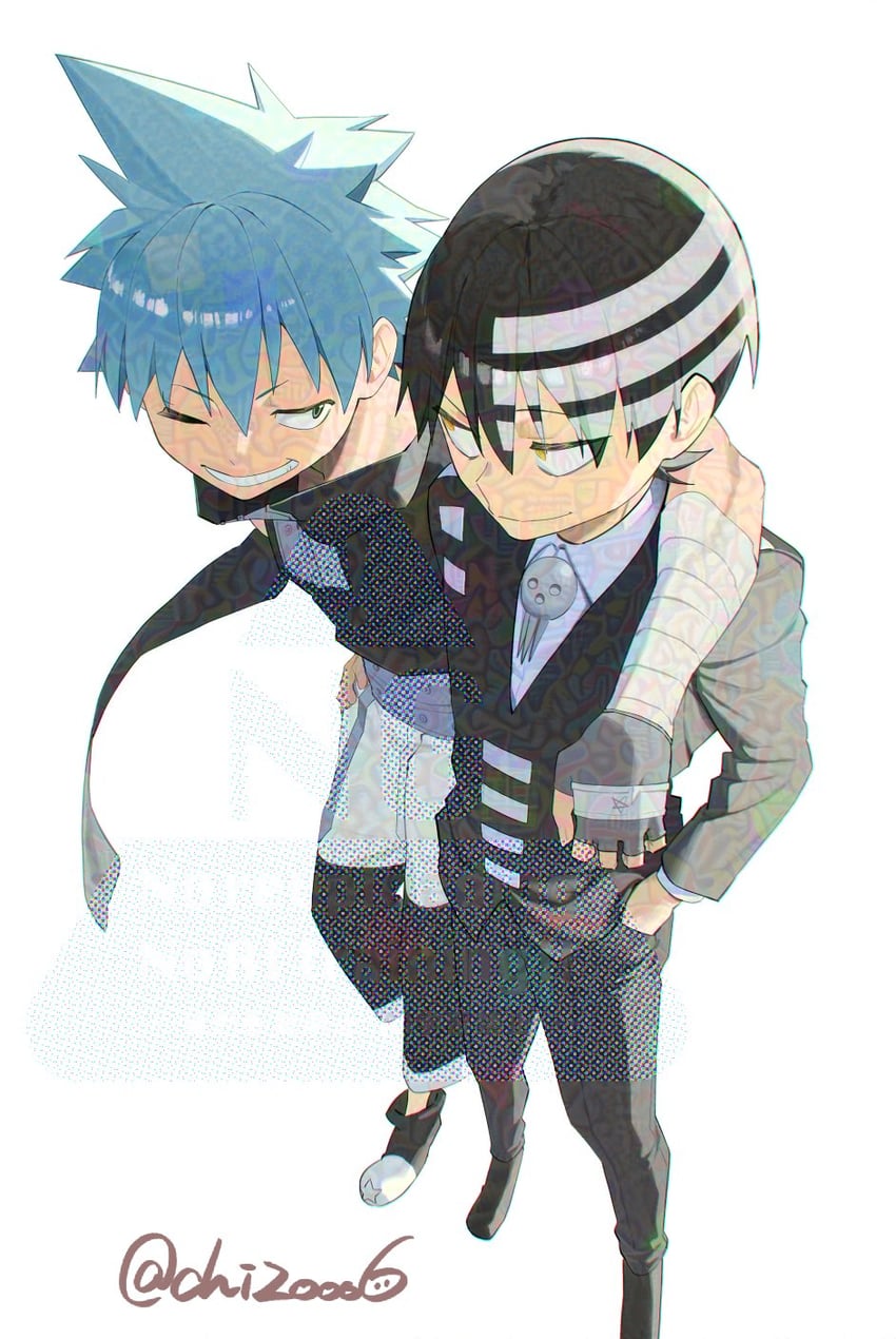 death the kid and black star (soul eater) drawn by mekkichi