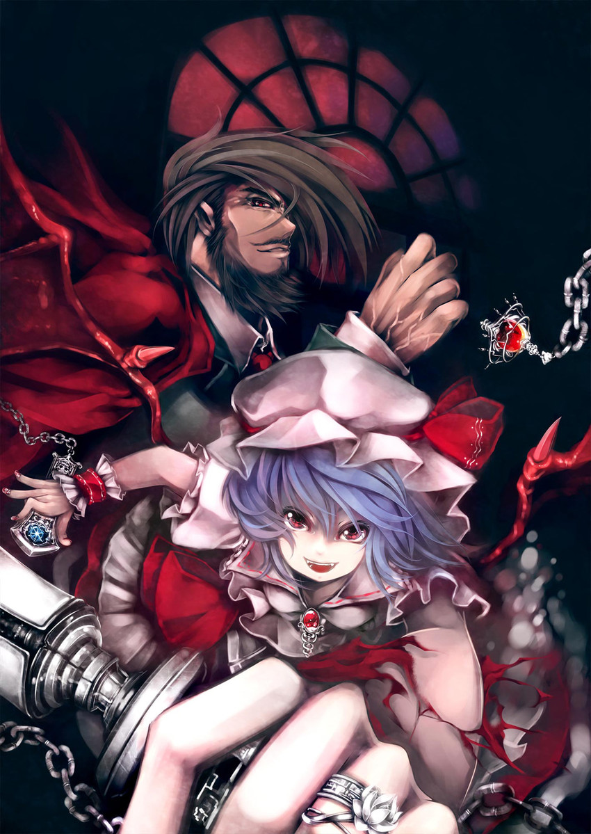 remilia scarlet and slayer (touhou and 1 more) drawn by serizawa_mutsuki