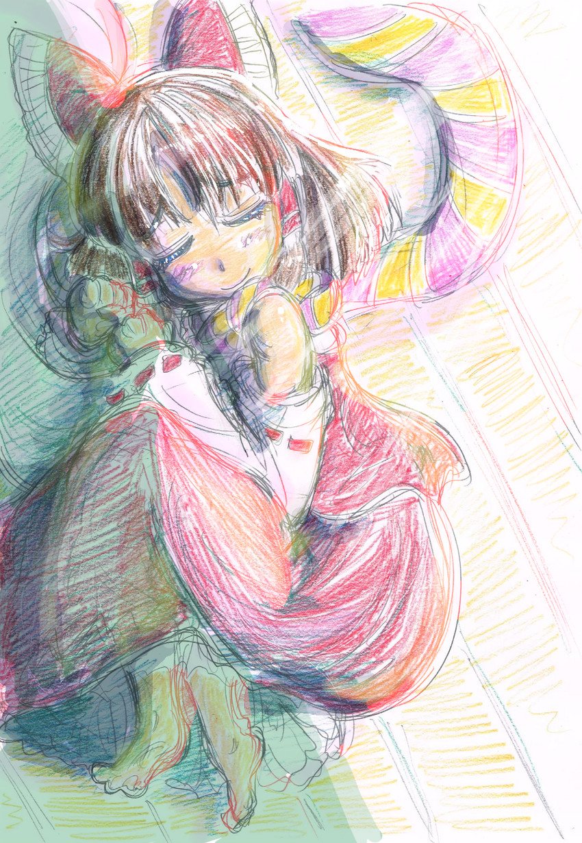 hakurei reimu and benikurage (touhou and 1 more) drawn by rctr