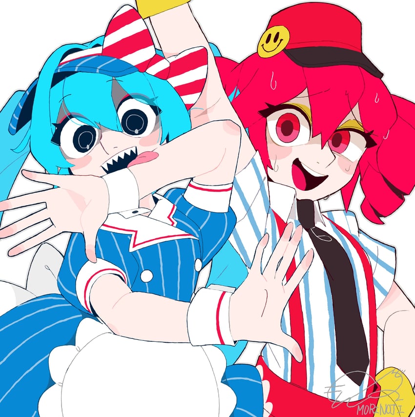 hatsune miku and kasane teto (vocaloid and 2 more) drawn by mori_no_ji