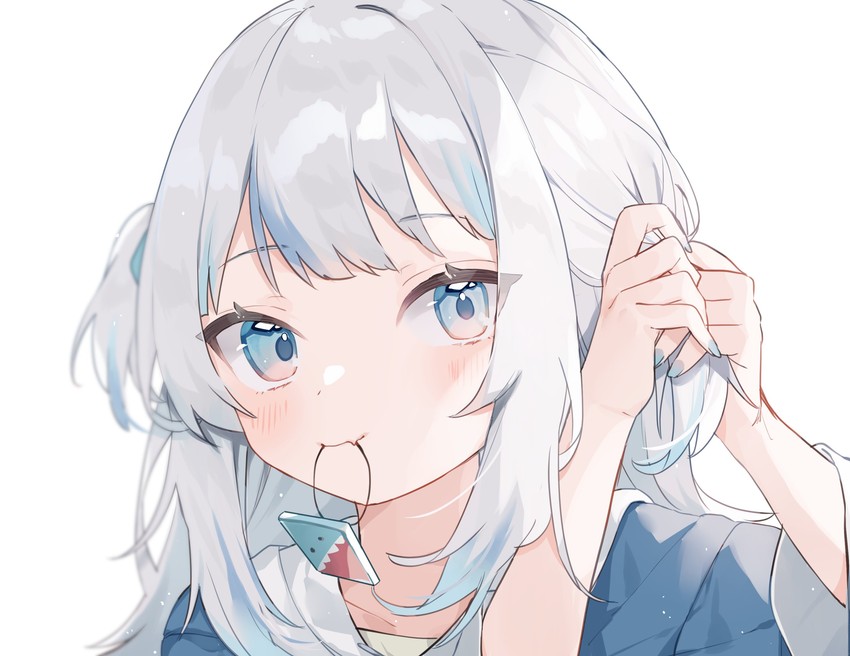 gawr gura (hololive and 1 more) drawn by mokyuko