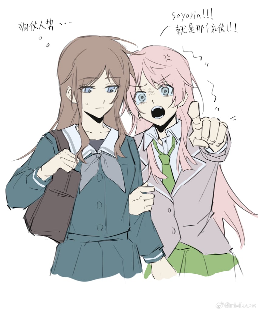 chihaya anon and nagasaki soyo (bang dream! and 1 more) drawn by shiba257