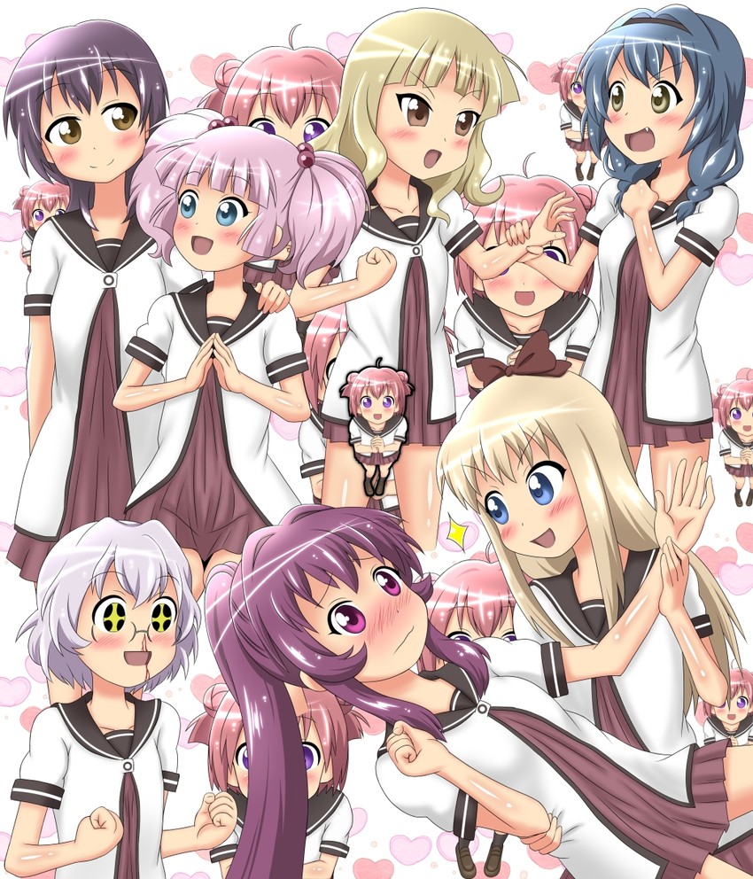 toshinou kyouko, akaza akari, funami yui, yoshikawa chinatsu, oomuro sakurako, and 3 more (yuruyuri) drawn by anison