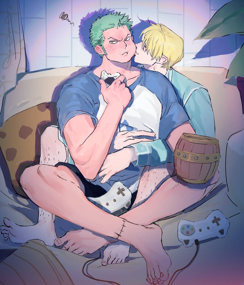 roronoa zoro and sanji (one piece) drawn by sweetdou3