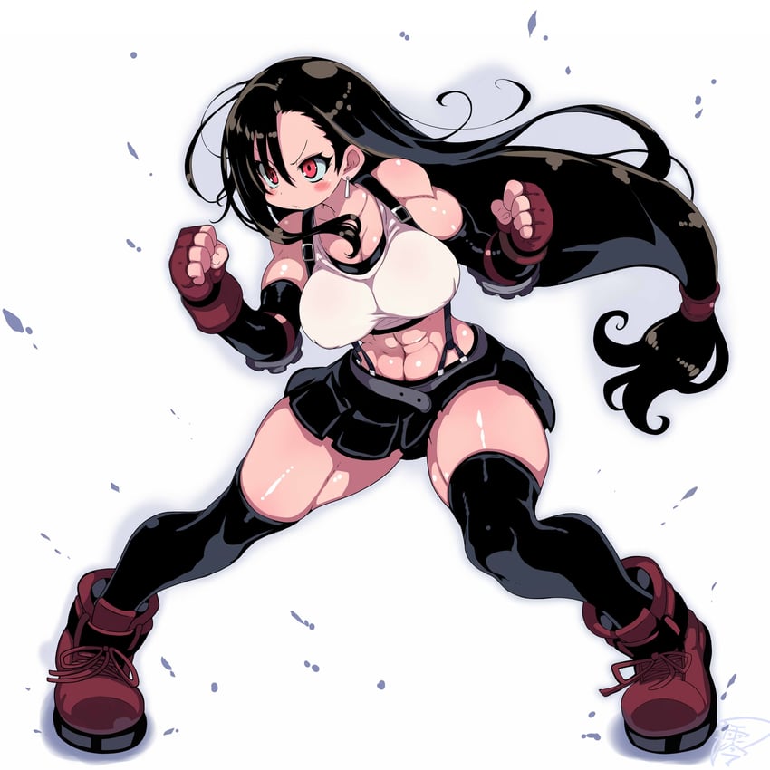 tifa lockhart (final fantasy and 2 more) drawn by tsukinoha_mio