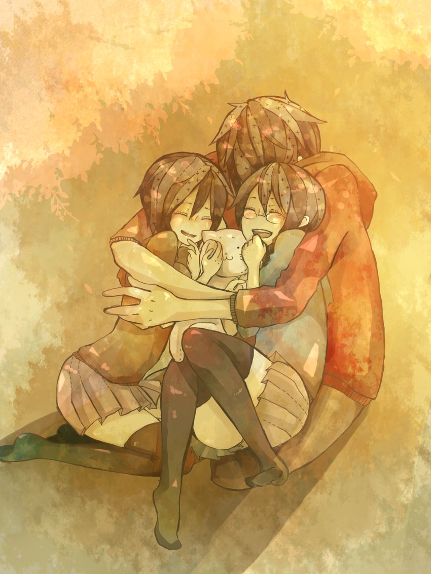 orihara izaya, orihara mairu, and orihara kururi (durarara!!) drawn by mizutame_tori