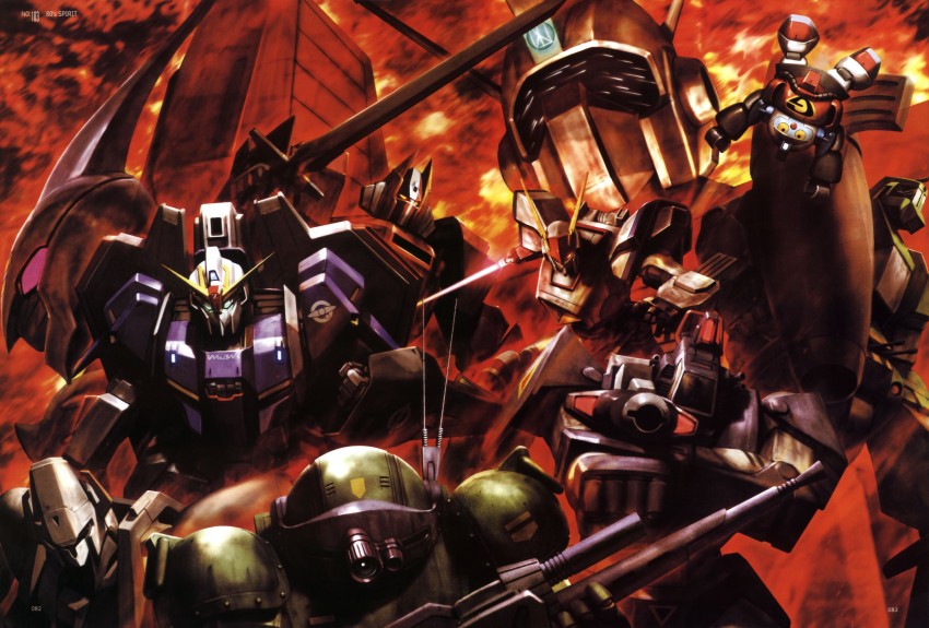zeta gundam, scopedog, dunbine, ideon, dougram, and 4 more (gundam and 9 more) drawn by morishita_naochika
