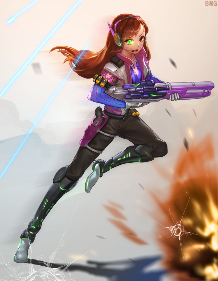 d.va and soldier: 76 (overwatch and 1 more) drawn by bmg