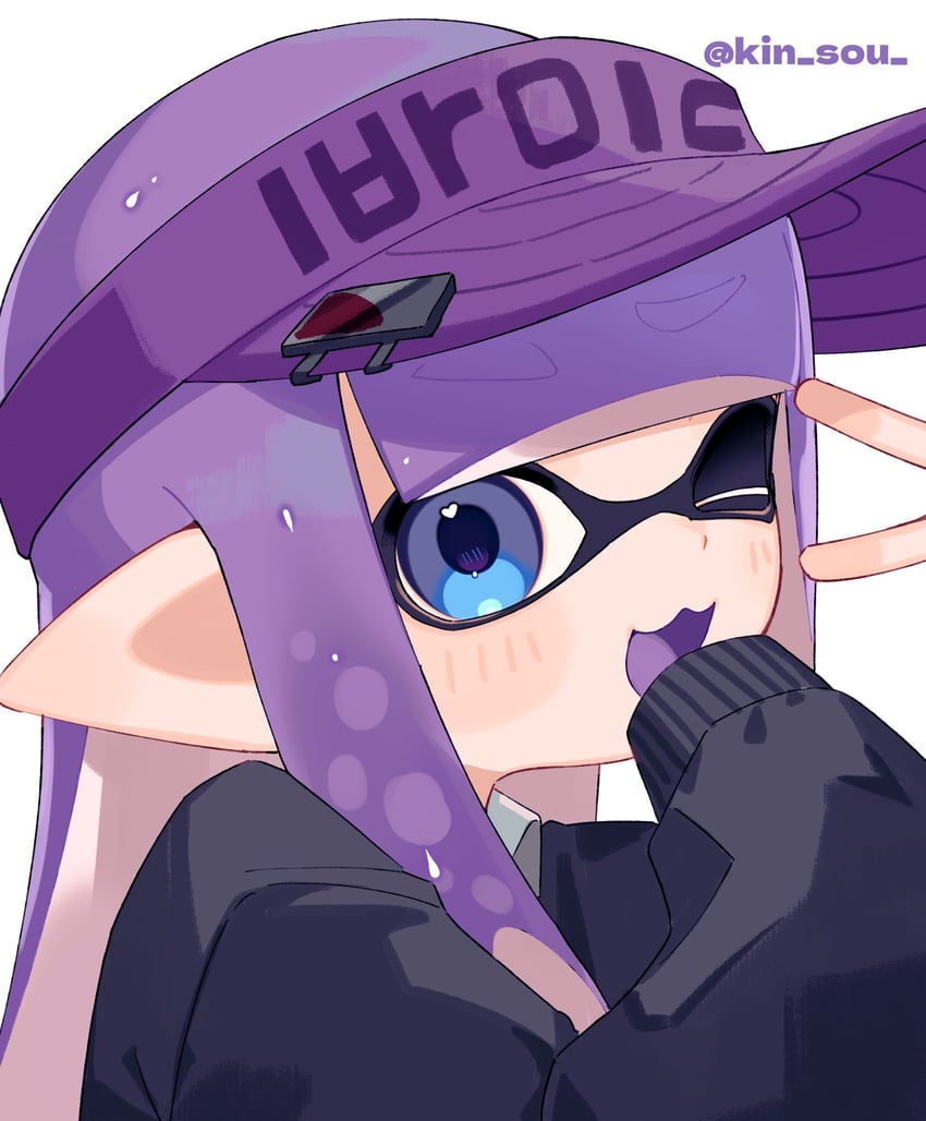 inkling player character and inkling girl (splatoon and 1 more) drawn by sabata_saba