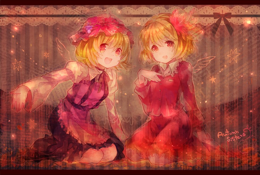 aki minoriko and aki shizuha (touhou) drawn by shigaraki_(strobe_blue)