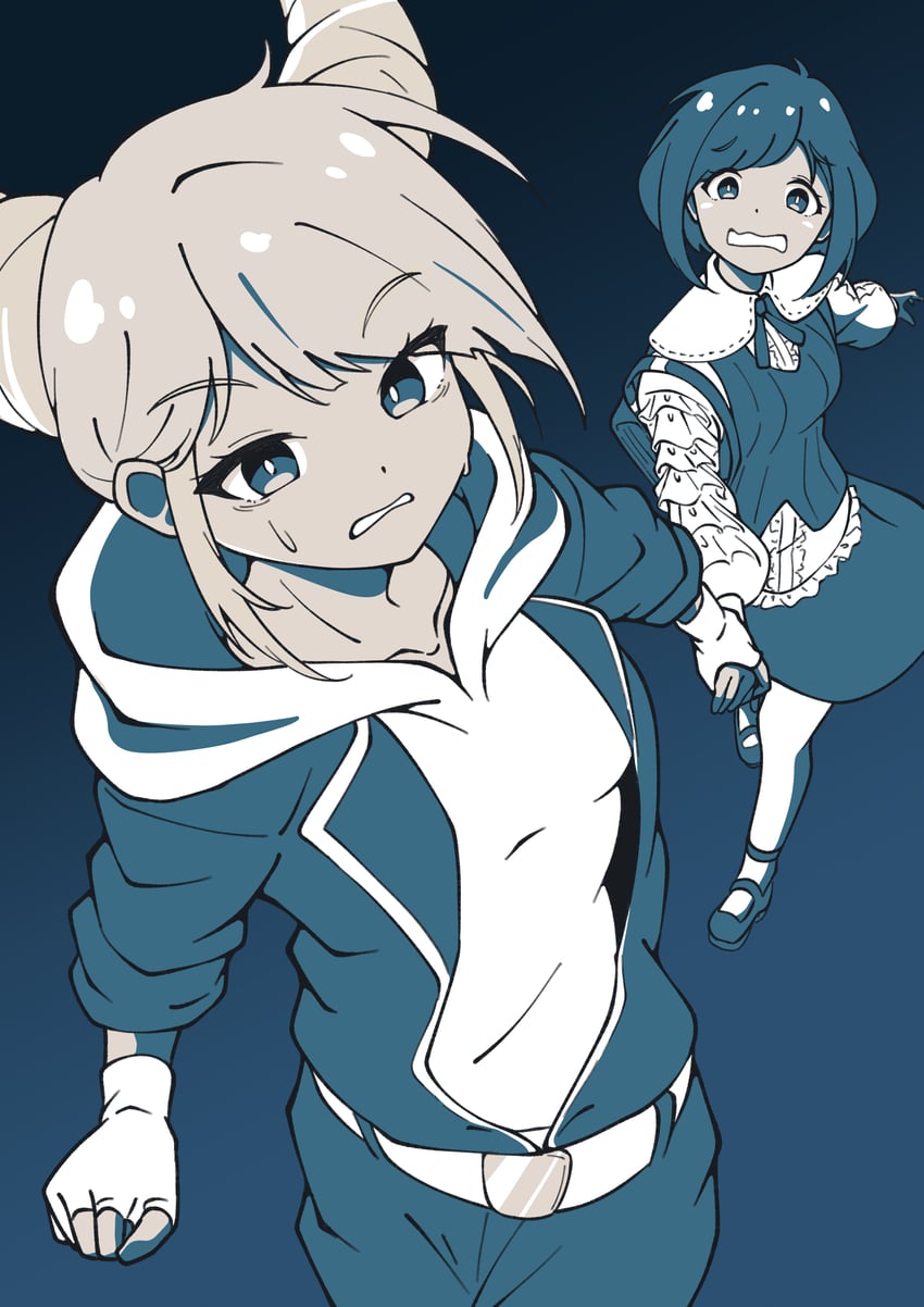 fukurai azami and tomarigi yasumi (toshi densetsu kaitai center) drawn by thio_lovelive