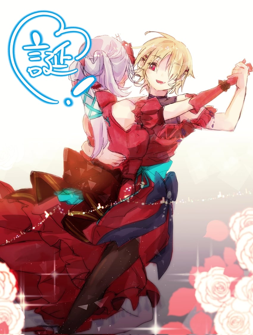 kayamori ruka and izumi yuki (heaven burns red) drawn by dometan0_0