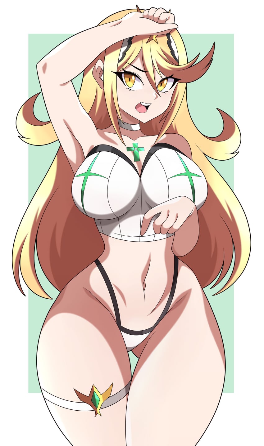 mythra (xenoblade chronicles and 1 more) drawn by abysswatchers