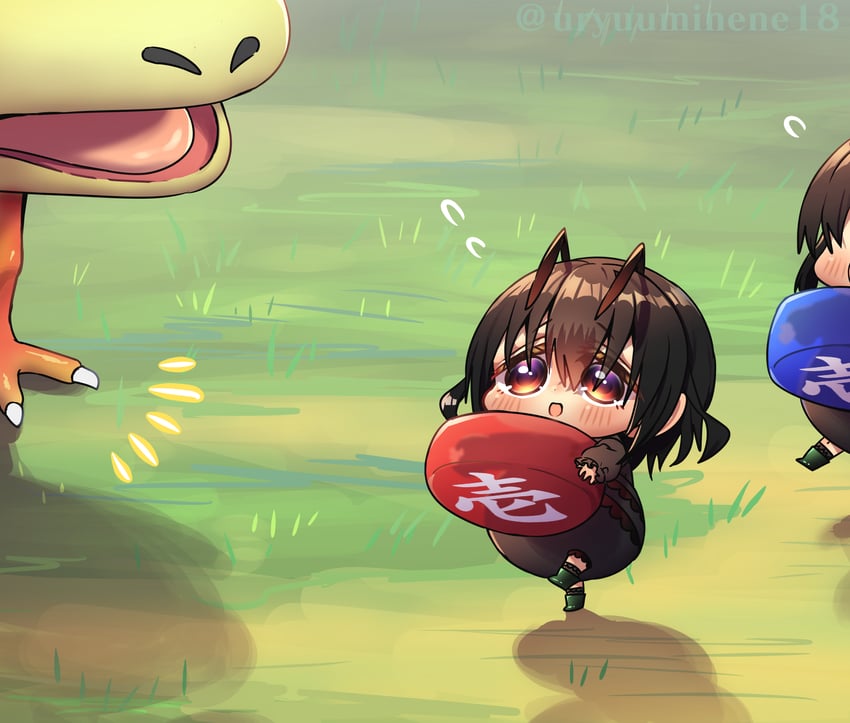 bulborb and main ant girl (original and 1 more) drawn by harumina_mau