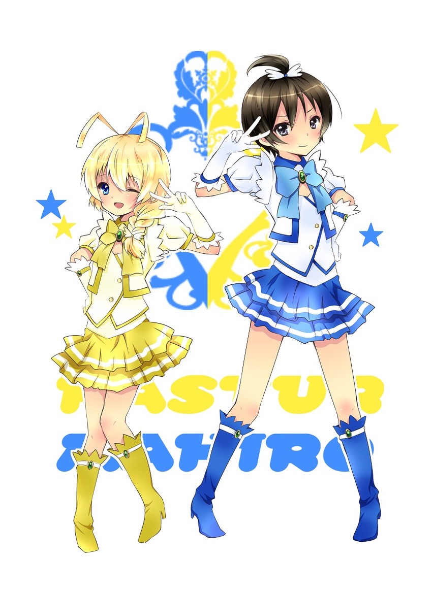 hastur and yasaka mahiro (haiyore! nyaruko-san) drawn by harugamitsu