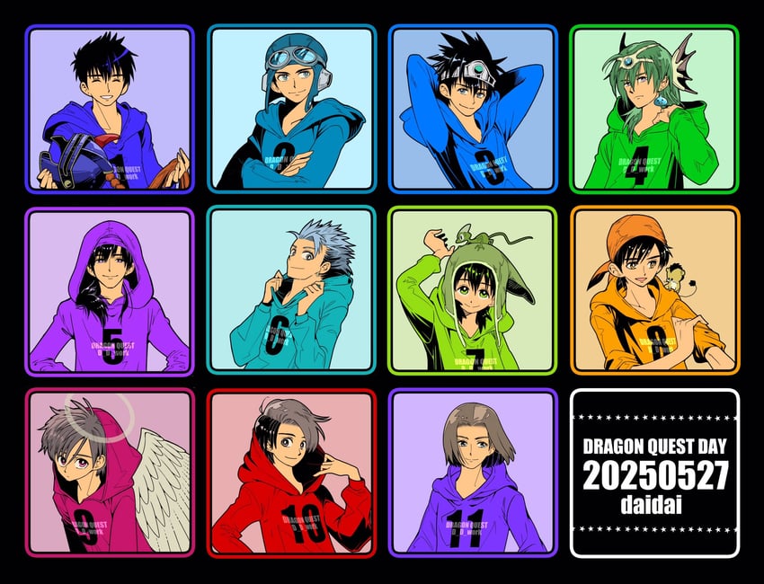 roto, prince of lorasia, hero, and munchie (dragon quest and 11 more) drawn by d_d_work