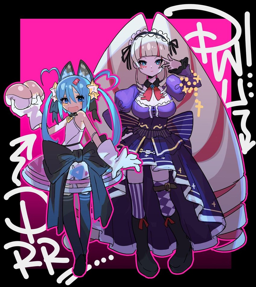 deep web underground and chiyoke puriri (indie virtual youtuber and 1 more) drawn by seimannu