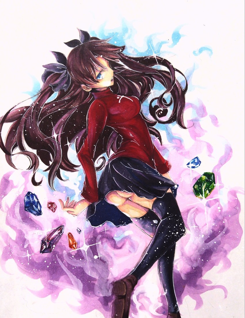 tohsaka rin (fate and 2 more) drawn by kei_(kei47t)
